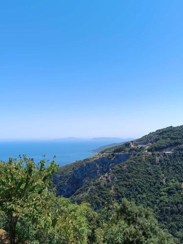 a view of the ocean from a mountain at Panorama in Tsagarada