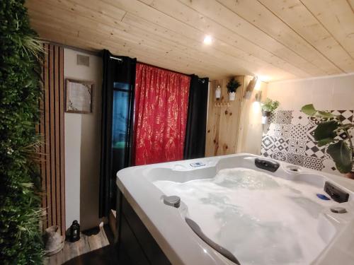 Phòng tắm tại Sweet Loft Grenoble-Love Room avec jacuzzi & sauna