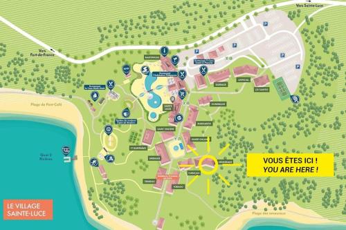 a map of the resort with a map of the grounds at Studio Premium piscine et bord de mer in Sainte-Luce