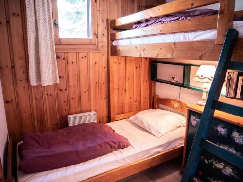 une chambre avec deux lits superposés et une échelle dans l'établissement Résidence Alpages D - ALPAGES D4 MAE-4151, à Les Allues