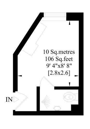 a diagram of a house with a staircase at Crestfield Hotel in London