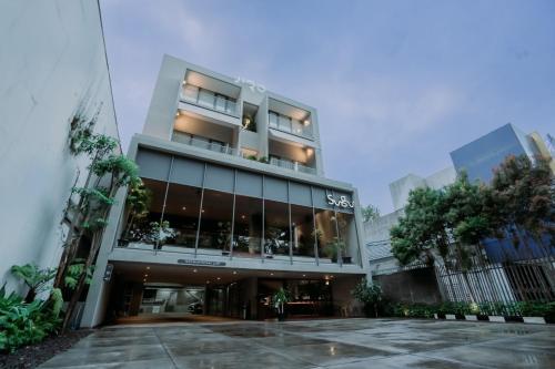 an external view of a building at Jiro Hotel in Bandung