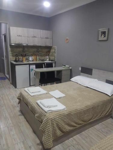 Η κουζίνα ή μικρή κουζίνα στο Mtis Kheoba Apartment