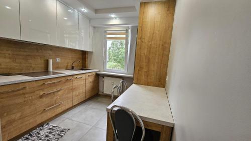 Kuchyň nebo kuchyňský kout v ubytování Apartament Rycerska