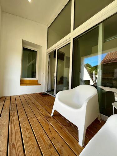 Postel nebo postele na pokoji v ubytování 4lofts Fränkische Schweiz