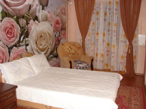  Кровать или кровати в номере Apartment Navaginskaya 12-1 