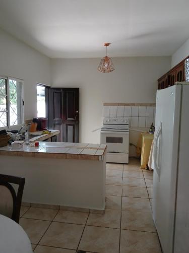 Kuchyň nebo kuchyňský kout v ubytování Hostal Carol