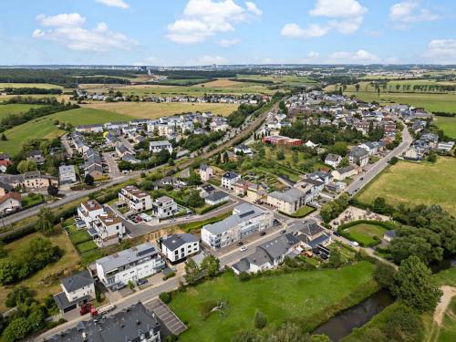 an aerial view of a town with houses at Villa66 Private Bedroom 4 - Shared Kitchen in Livange