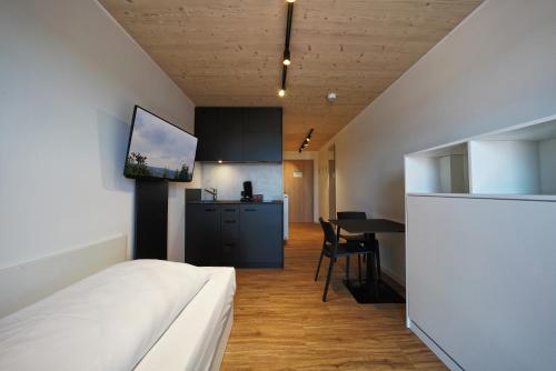 Μια τηλεόραση ή/και κέντρο ψυχαγωγίας στο Timber One Boardinghouse Dorfen