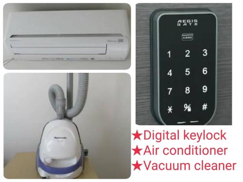 a computer mouse and an air conditioner next to a clock at Canaan Chuocho Building A in Kagoshima