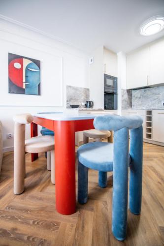 Kuchyň nebo kuchyňský kout v ubytování Apartament Mikołowska z Tarasem