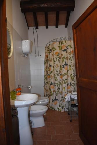 Bilik mandi di Agriturismo Il Loppo, your Home in the Woods