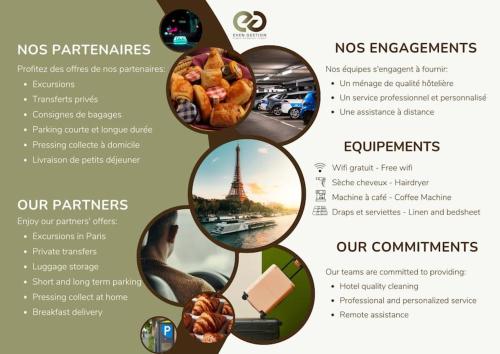 une brochure pour les appareils et expériences noos dans l'établissement Studio Hotel - 2 pers, à Paris