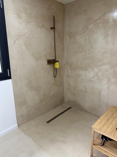 a corner of a room with a wall with a hose at Magnifique Villa 4 chambres avec piscine in Wolfersdorf