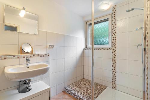 Koupelna v ubytování Haus Rebberg