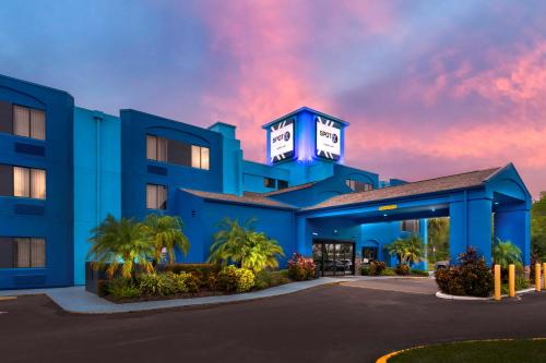 a rendering of the front of a hotel at SPOT X Hotel Tampa - Wesley Chapel by The Red Collection in Wesley Chapel