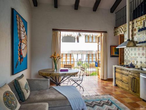 Kuchyň nebo kuchyňský kout v ubytování Casa da Lusso Mexican style Hacienda