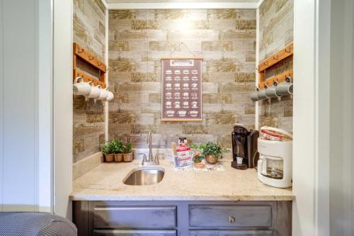 a kitchen counter with a sink in a kitchen at Hike, Golf and Ski Beech Mtn Condo with Resort Perks! in Beech Mountain
