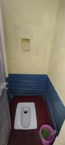 a bathroom with a white toilet in a room at Viswanatham Guest House in Varanasi