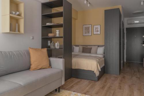 Ένα ή περισσότερα κρεβάτια σε δωμάτιο στο APARTIO ROOMS Zabrze