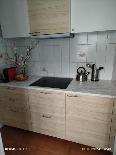 a kitchen counter with a tea kettle on it at Casa Lilly in Omegna
