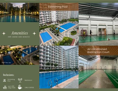 a collage of photos of an unfinished apartment building at Trina's Suites in Manila