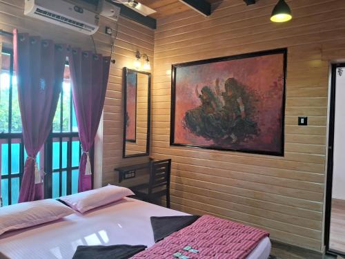 Cama o camas de una habitación en Mudra beach villa Gokarna