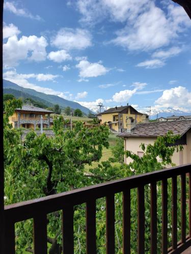 a view from the balcony of a village at La Vigne de Papagran in Aosta