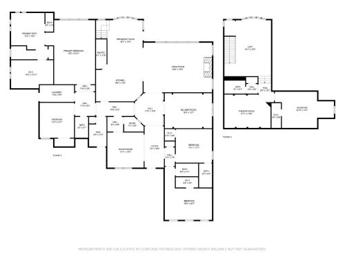 a floor plan of a house at Lakefront Mansion with Pool and Cinema in Rowlett