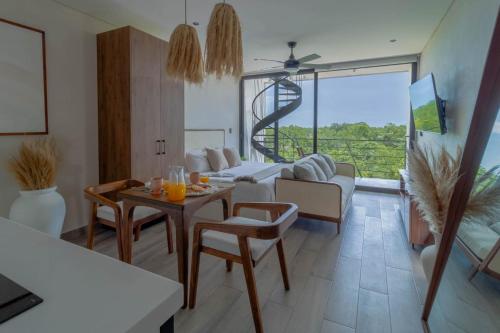 Posezení v ubytování Pent House de lujo con roof top privado rodeado de naturaleza