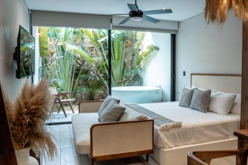 Postel nebo postele na pokoji v ubytování Pent House de lujo con roof top privado rodeado de naturaleza