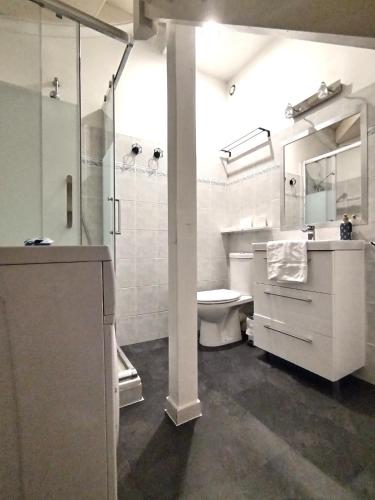 une salle de bain avec toilettes, lavabo et douche dans l'établissement L'Escapade - Hypercentre - Cœur Piéton à 50m, à Pau