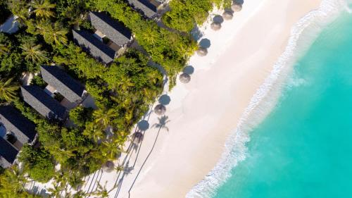 an aerial view of the beach and the ocean at RAAYA By Atmosphere - Premium All Inclusive with Free Transfers in Raa Atoll