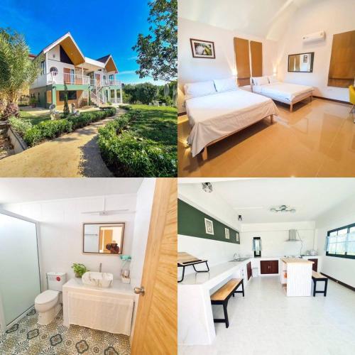 a collage of photos of a bedroom and a house at Chill House in Pak Chong