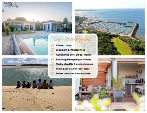 un collage de photos d'une maison et de l'océan dans l'établissement 