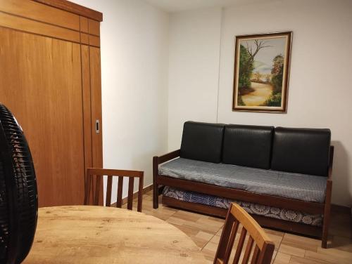 Et opholdsområde på Apartamento Santos Avenida Praia