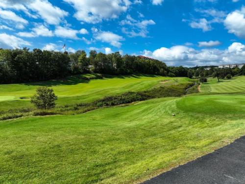 a view of a green golf course at Little House on the 12th Hole - Luxury Golf Condo in Branson
