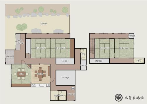 a floor plan of a house at 1棟貸切宿 木曽家旅館 しまなみ海道最初の島 supported by COCOSTAY in Onomichi