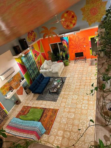 Χώρος καθιστικού στο Hippie Chic Oasis