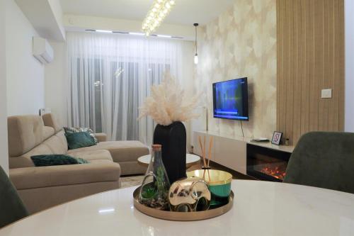 TV a/nebo společenská místnost v ubytování Palata Gold Apartment