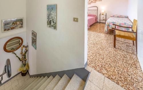 a hallway with a staircase leading to a bedroom at Villa Marisa in Monteverdi Marittimo