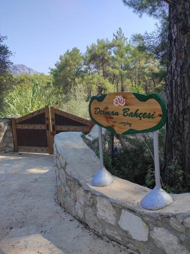 a sign for a durham blazer park at Derman Bahçesi Eco Camping in Kumluca