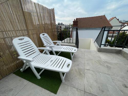 Balkón nebo terasa v ubytování Appartement avec terrasse et ciel étoilé !