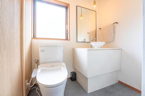 a bathroom with a white toilet and a sink at プライベートリゾート伊豆 in Izunokuni
