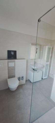 Ένα μπάνιο στο Apartment Villa Brieselang