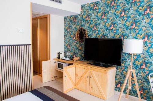 Η κουζίνα ή μικρή κουζίνα στο Hotel Escuela San Cristobal