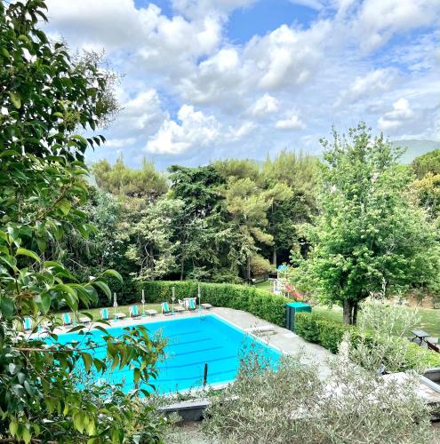 una piscina in un giardino alberato di Blue Garden a Rapallo