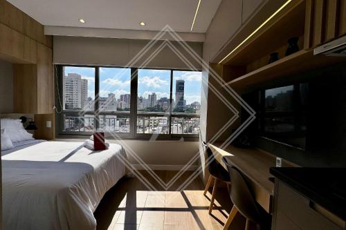 Postel nebo postele na pokoji v ubytování Zainalofts7Vila Mariana ao lado metrô, CASV 64 ID