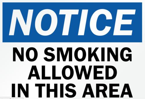 a sign that says notice no smoking in this area at Villa Khepri in Porto Rotondo