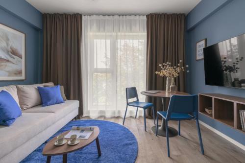 Χώρος καθιστικού στο APARTIO ROOMS Zabrze